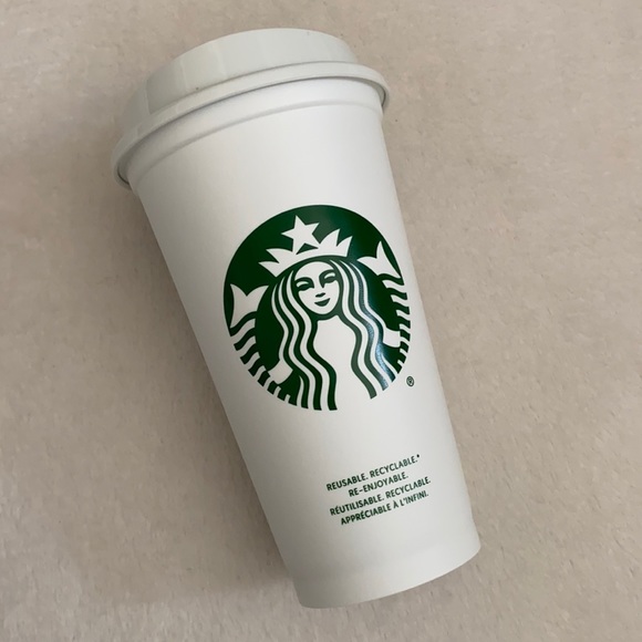 Starbucks Other - {NWOT} Starbucks | Reusable Coffee Mug Water Cup Plastic White/Green 16oz Grande